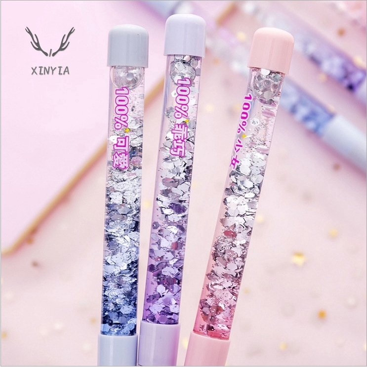 Small fresh pen Fairy Gel bright, bright colorful suction liquid, black water student pen