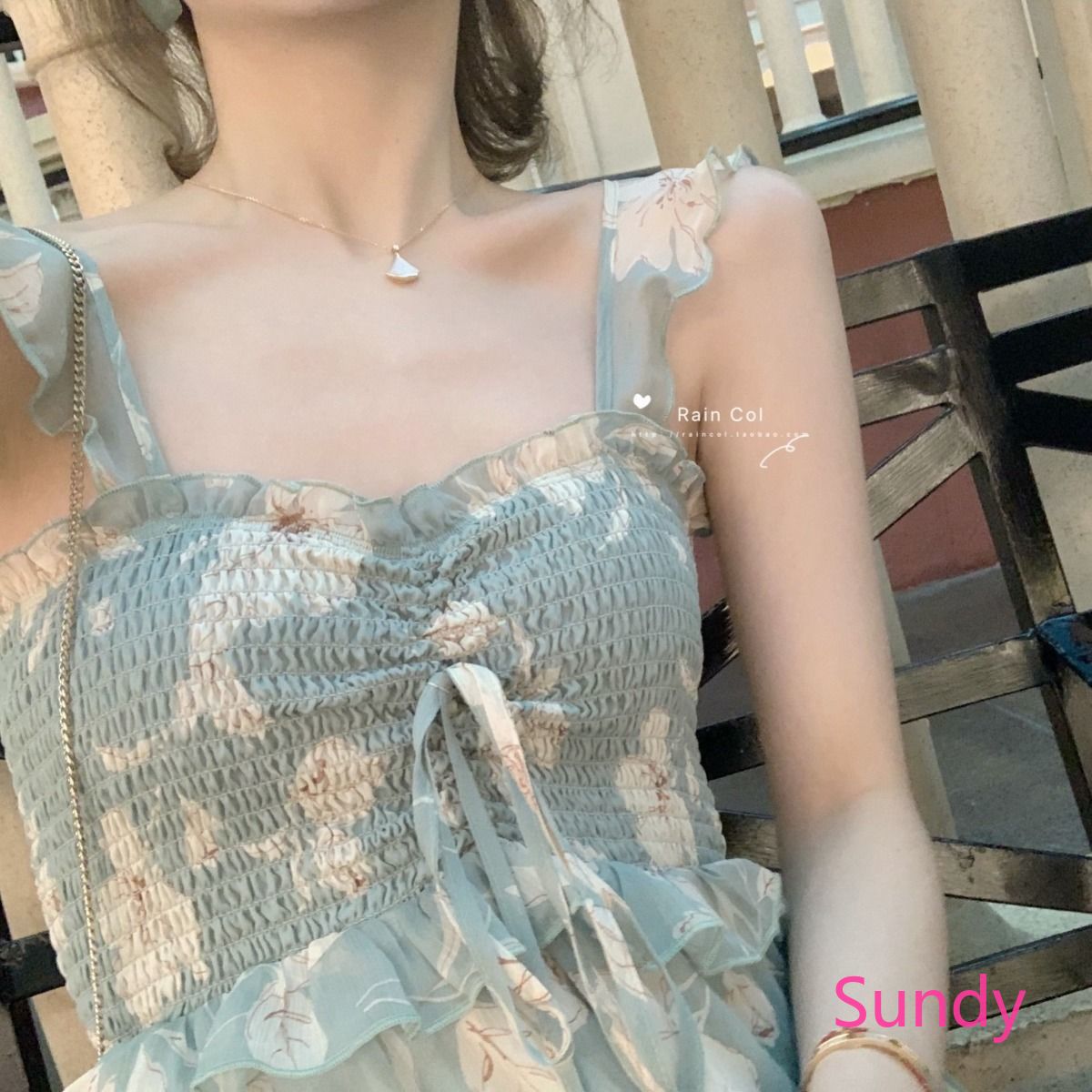 Đầm Chiffon Hai Dây Nhún Bèo Phong Cách Hàn Quốc Nữ Tính | BigBuy360 - bigbuy360.vn