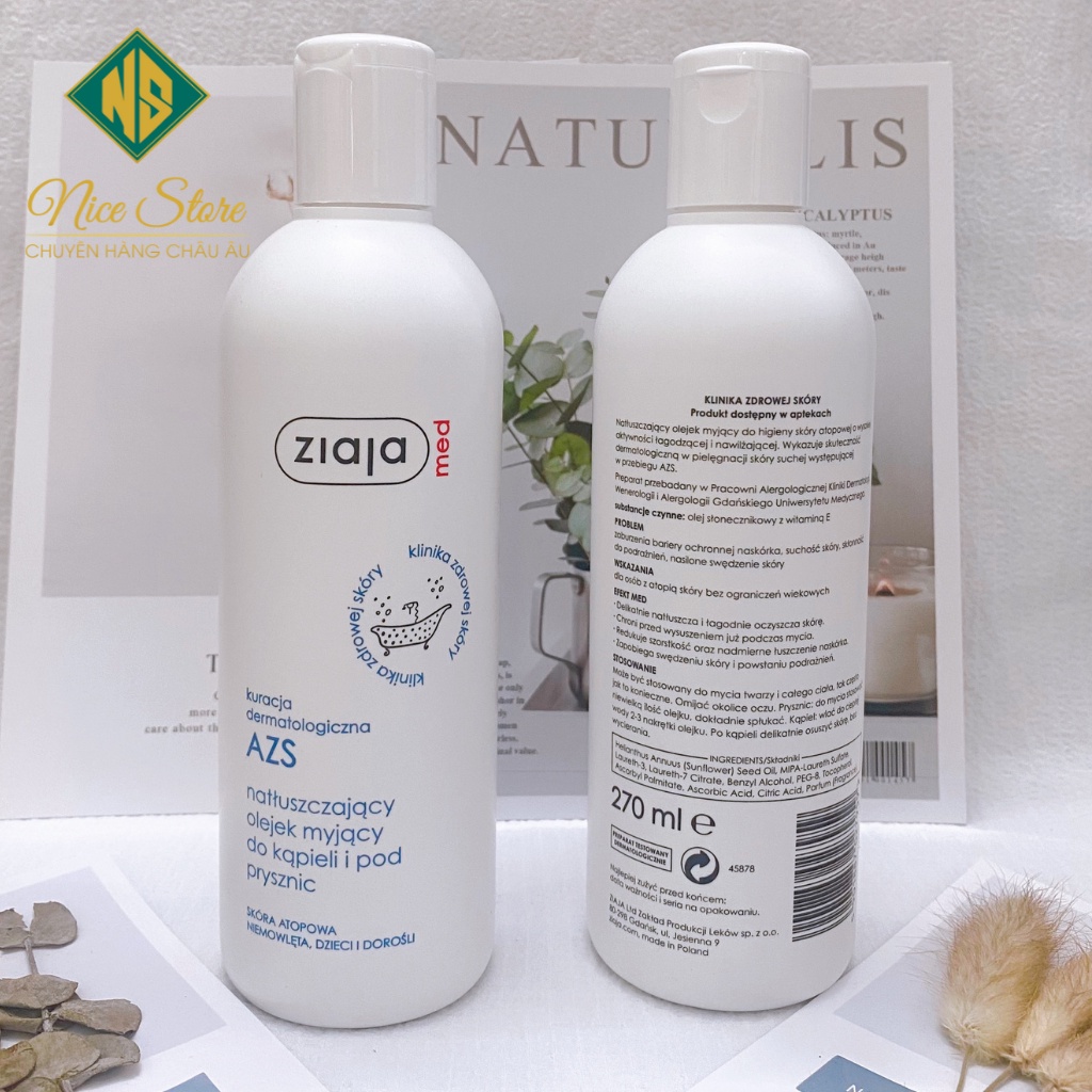 Dầu tắm dưỡng ẩm dịu nhẹ Ziaja Med Atopy AZS | BigBuy360 - bigbuy360.vn
