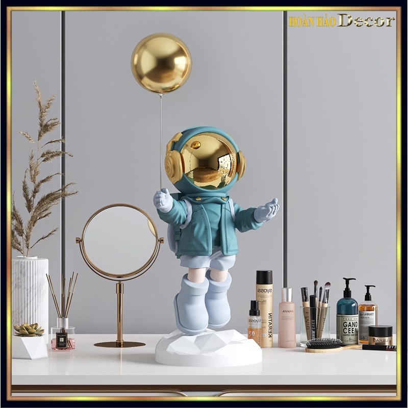 Tượng mô hình phi hành gia cầm bóng trang trí để bàn siêu hot,tượng trang trí để bàn,quà tặng độc đáo và thời thượng