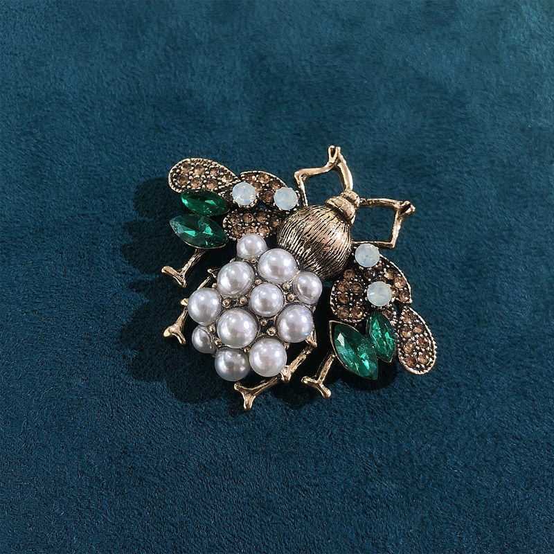 Trâm Cài Áo Hình Con Ong Bằng Kim Loại Đính Ngọc Trai Giả Cổ Điển 2022 Mới