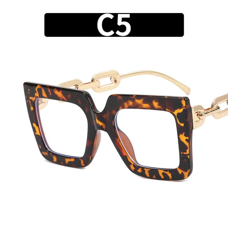 Mắt Kính Gọng Vuông Chống Ánh Sáng Xanh In Họa Tiết Da Báo Thời Trang Phương Tây Cho Nam Và Nữ