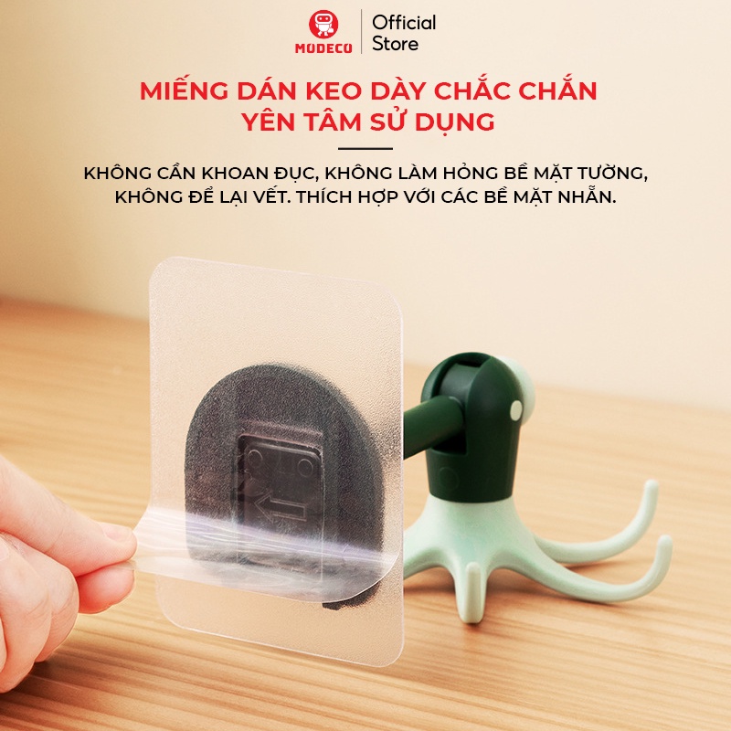 Móc Dán Treo Đồ Bếp Đa Năng MODECO - Giá Tròn Treo Vá Muỗng Thìa Xoay 360° Siêu Tiện Lợi - Keo Siêu Dầy Chịu Lực