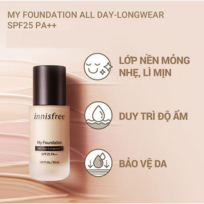 Kem nền kiềm dầu Innisfree All Day Longwear 30ml #21N