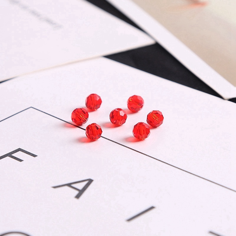 Bộ 20 Hạt Thủy Tinh Màu Trơn Kích Thước 8mm Dùng Làm Trang Sức