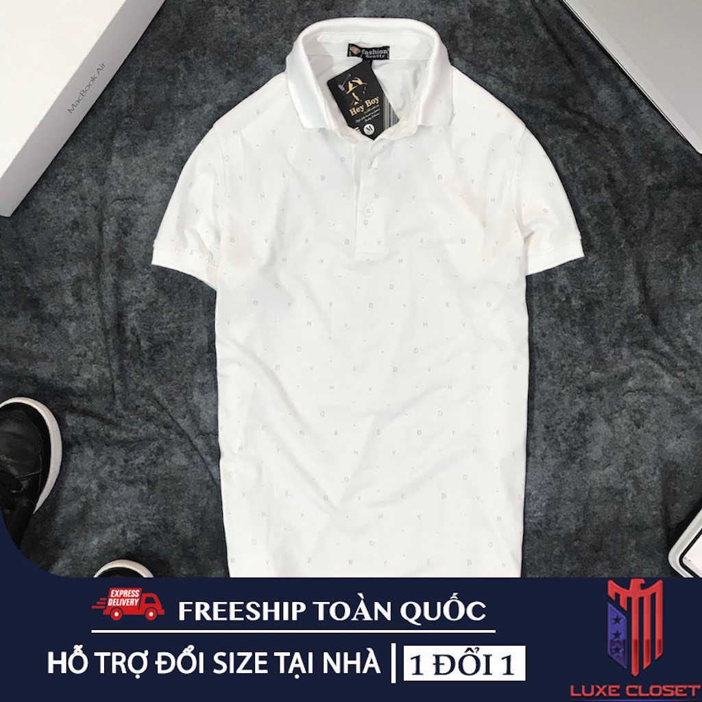 Áo thun nam cổ bẻ Hey Boy hoạ tiết chấm bi cao cấp AXK073 | BigBuy360 - bigbuy360.vn