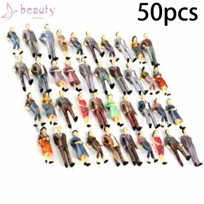 Set 50 Mô Hình Người Bằng Nhựa Tỉ Lệ 1:50 Dùng Trang Trí Tiểu Cảnh