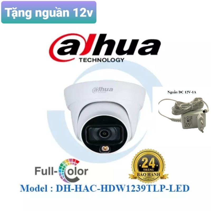 Camera có màu ban đêm. Tặng nguồn 12V. full color 2.0Mb DH-HAC-HDW1239TLP-LED Hàng chính hãng DSS. BH 24 Tháng.