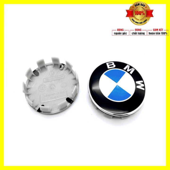 Logo chụp mâm, ốp lazang bánh xe ô tô BMW đường kính 68mm và 55mm Nhựa ABS