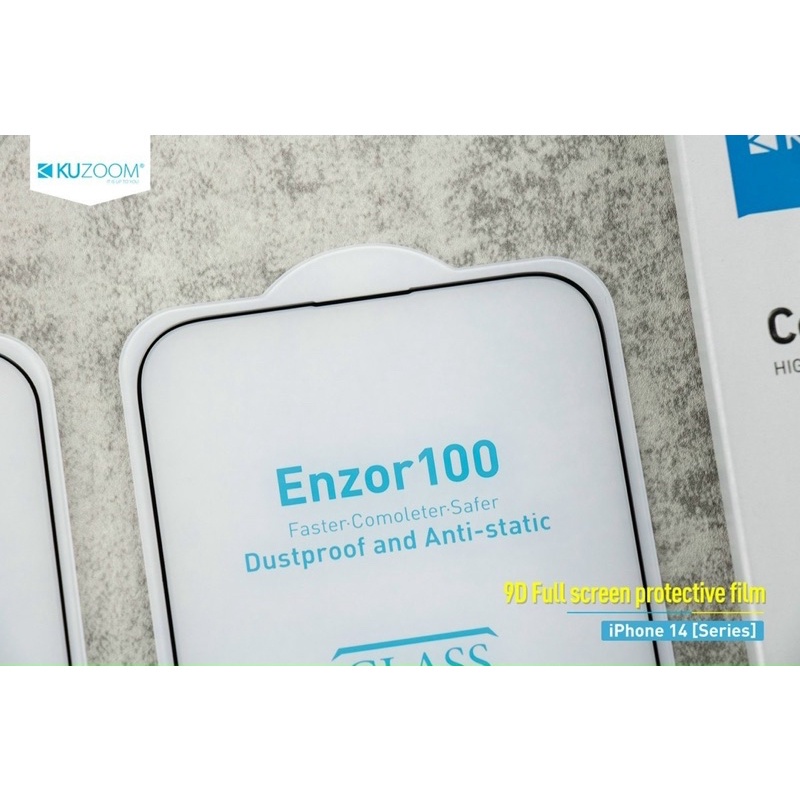 Kính cường lực Kuzoom 9D cho IPhone 14, 14 Pro, 14 Max, 14 Pro Max Full màn hình xịn full Box