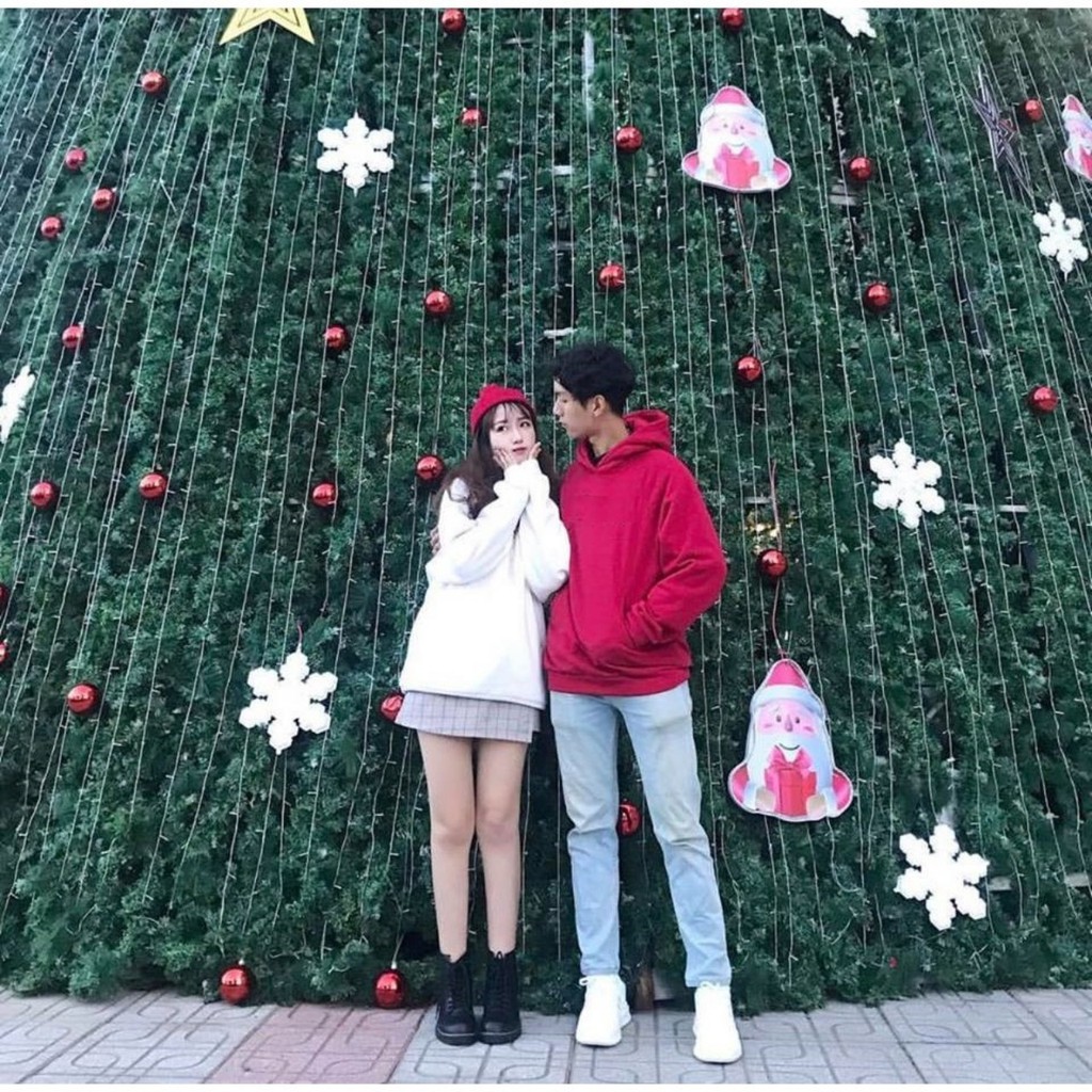 Hoodie đỏ trơn form rộng unisex | BigBuy360 - bigbuy360.vn