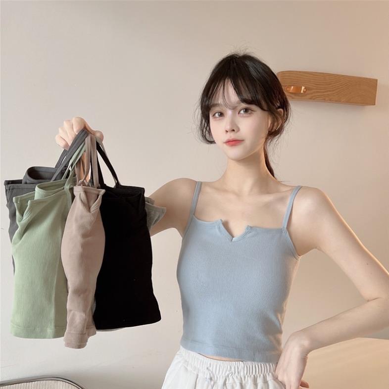 Áo Bra Nữ 2 Dây Cổ Chữ V Có Mút Ngực Mẫu Mới Sexy 6697