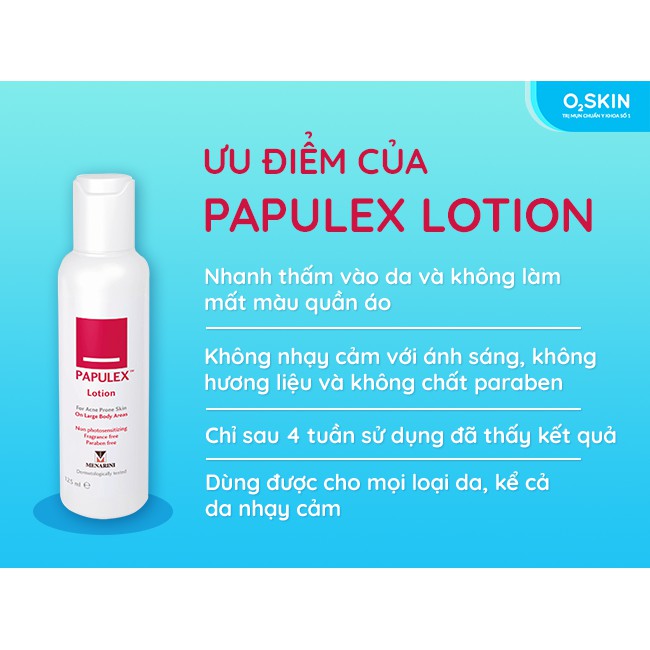 Sữa Dưỡng Giảm Mụn Toàn Thân, Mụn Lưng, Mụn Vai, Mụn Ngực, Cổ Papulex Lotion 125ml