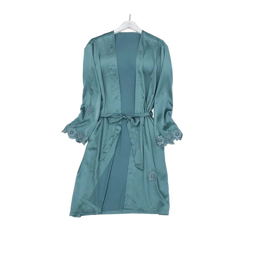 Áo Khoác Lẻ Lụa Satin Ren Hoa Hisexy Cao Cấp Có Đủ Size Dưới 85Kg - AK01