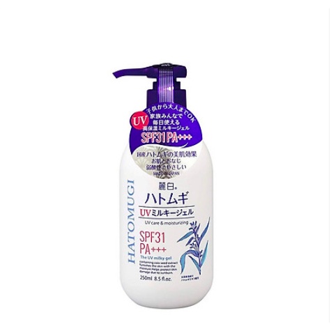 Sữa Dưỡng Thể Trắng Da Chống Nắng Hatomugi Milky Gel SPF31 PA+++ 250ML - Wincy Mart