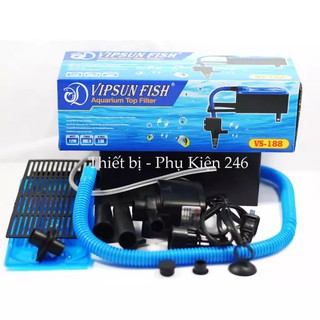 Combo máy bơm, máng lọc, bông lọc VS-188 cho hồ cá thủy sinh