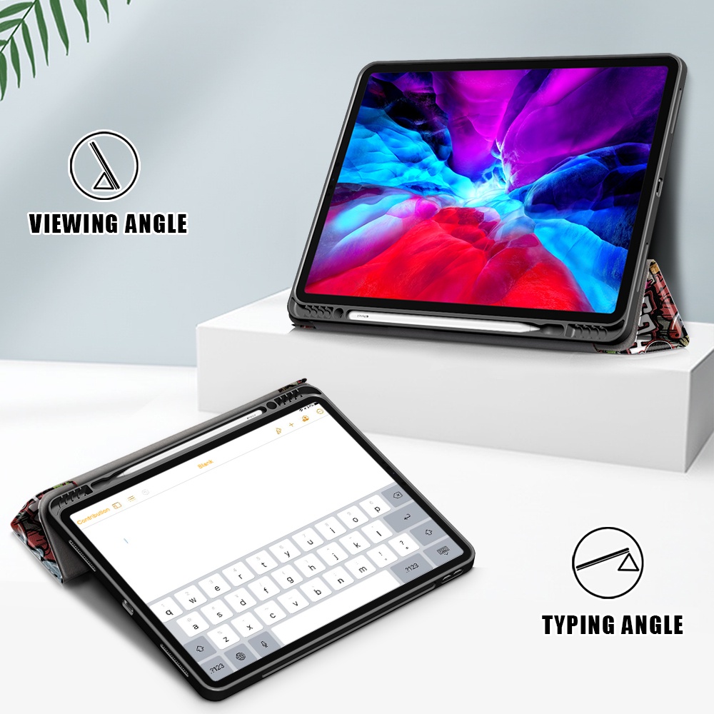 Ốp máy tính bảng có giá đỡ bút chì cho Pad Pro 2021 11 12.9 inch Pad Pro 2020 2018