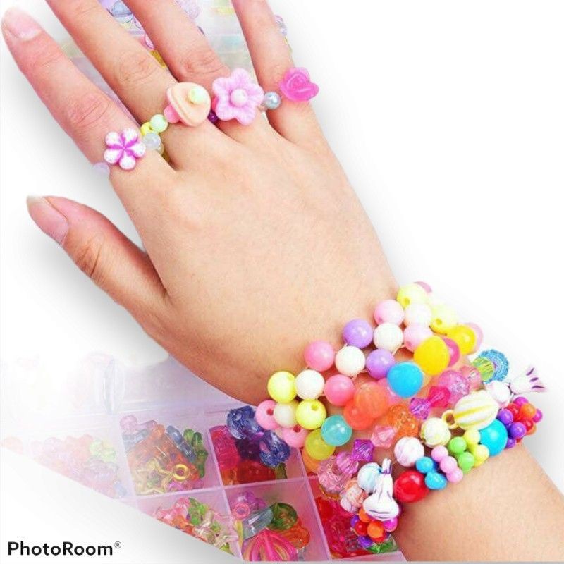 Bộ xâu hạt làm trang sức vòng tay- vòng cổ thủ công-nhiều mẫu cho bé gái