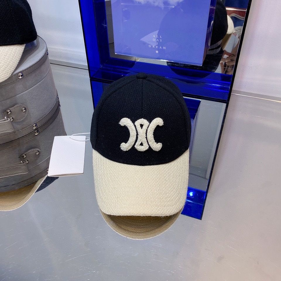 A Mũ Lưỡi Trai Len Thêu Chữ celine Phong Cách Mới Chất Lượng Cao Mùa Thu Đông triomphe