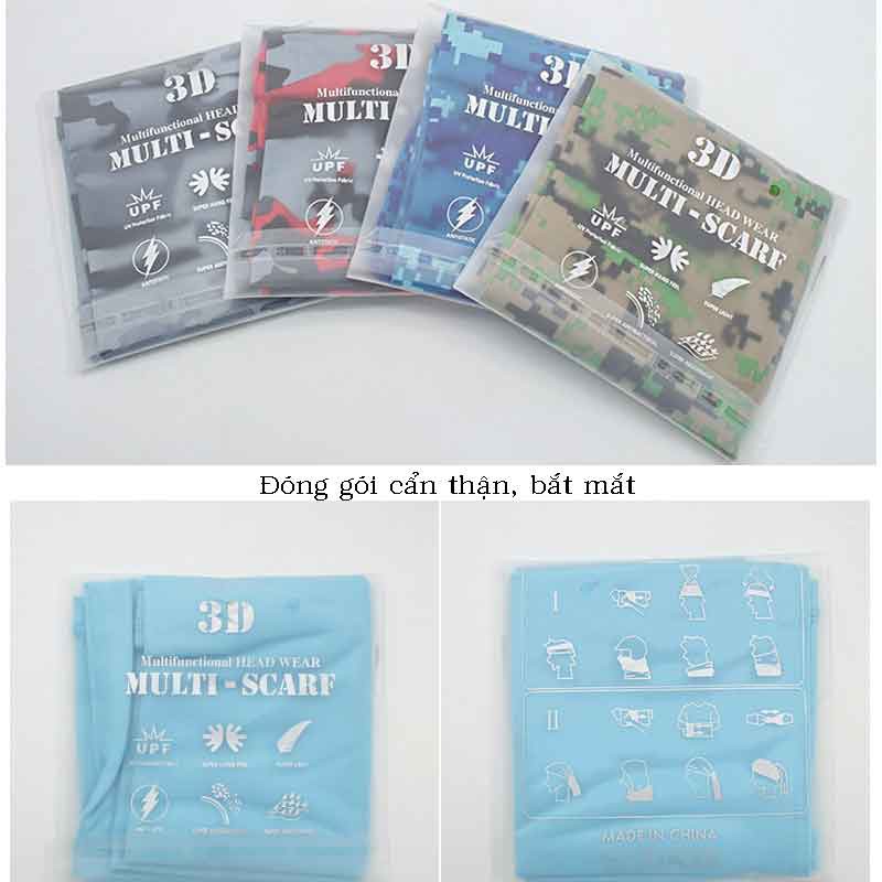 Khăn đa năng chống nắng cao cấp, đi xe máy đi phượt - Vải dày mát co dãn 4 chiều thoáng khí, phù hợp 4 mùa trong năm