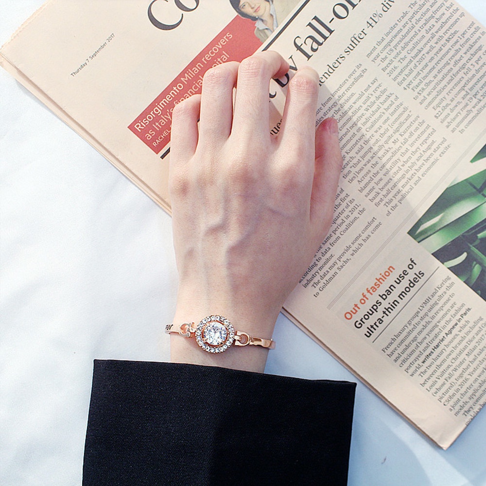 Vòng Đeo Tay Đính Đá Zircon Có Thể Điều Chỉnh Thời Trang Dành Cho Nữ