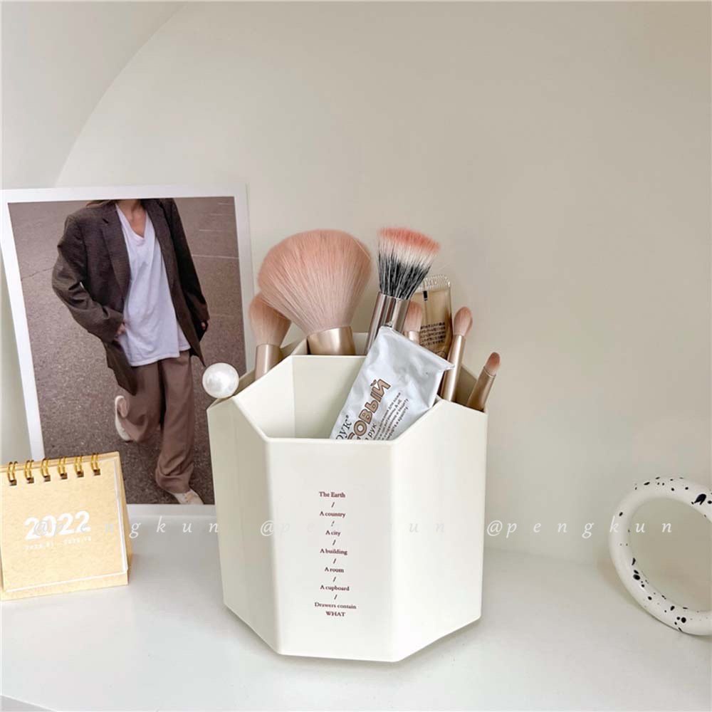 Hộp Đựng Cọ Trang Điểm Sức Chứa Lớn Đa Năng Có Thể Xoay 360 Độ Tiện Dụng