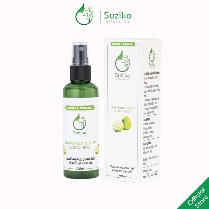 Xịt dưỡng tóc tinh dầu bưởi Suziko kích thích mọc tóc và ngăn ngừa gẫy rụng hiệu quả 100ml