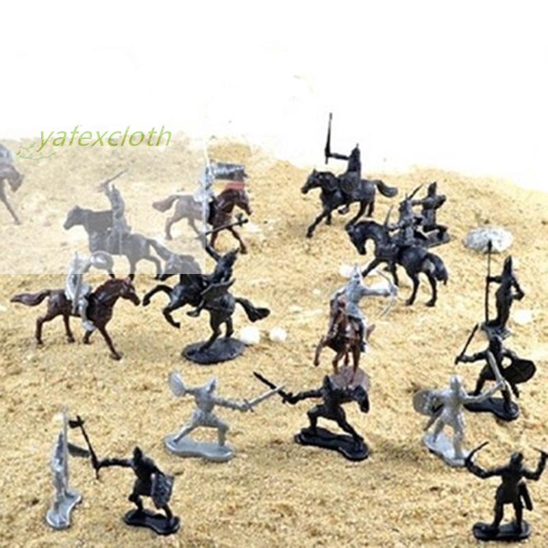 Set 28 mô hình trang trí chiến binh thời Trung cổ cưỡi ngựa