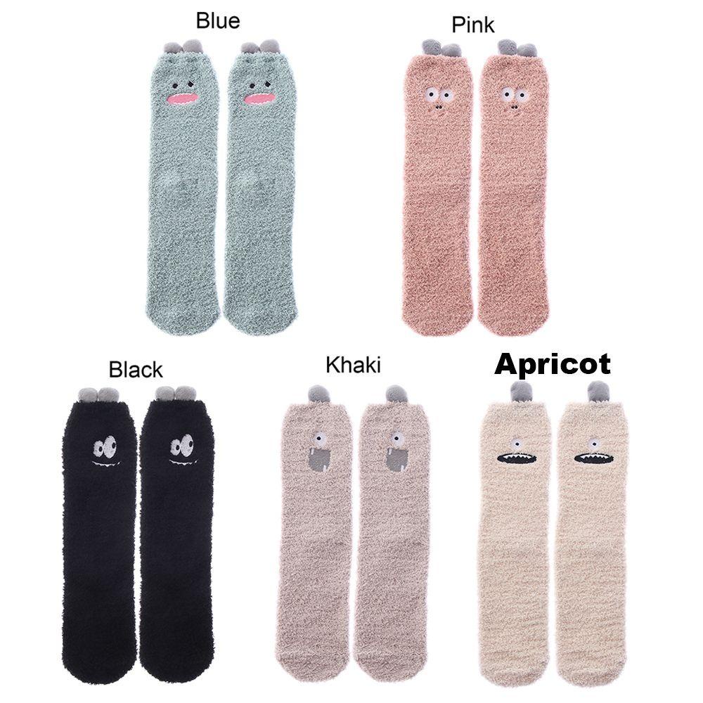 Vớ Ngủ Vải Nhung San Hô Giữ Ấm Mùa Đông In Hoạt Hình Động Vật Dễ Thương Cho Nữ