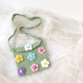 Túi hoa len handmade đeo chéo