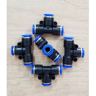 T nối nhanh pe 8 ly lắp ống phun sương