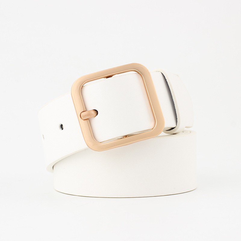 Thắt Lưng Giả Da Khóa Vuông Dễ Điều Chỉnh Thời Trang Cho Nữ