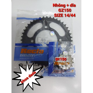 Nhông dĩa GZ150 Recto, size 14/44. thái lan