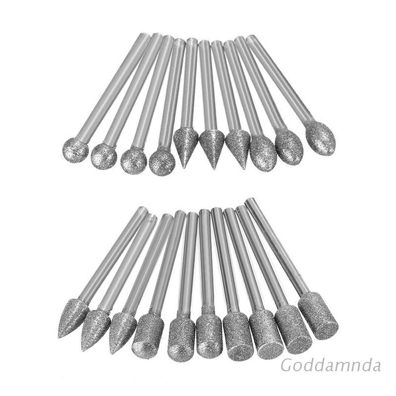 Bộ 20 Mũi Khoan Điêu Khắc Kim Cương 3mm Mới