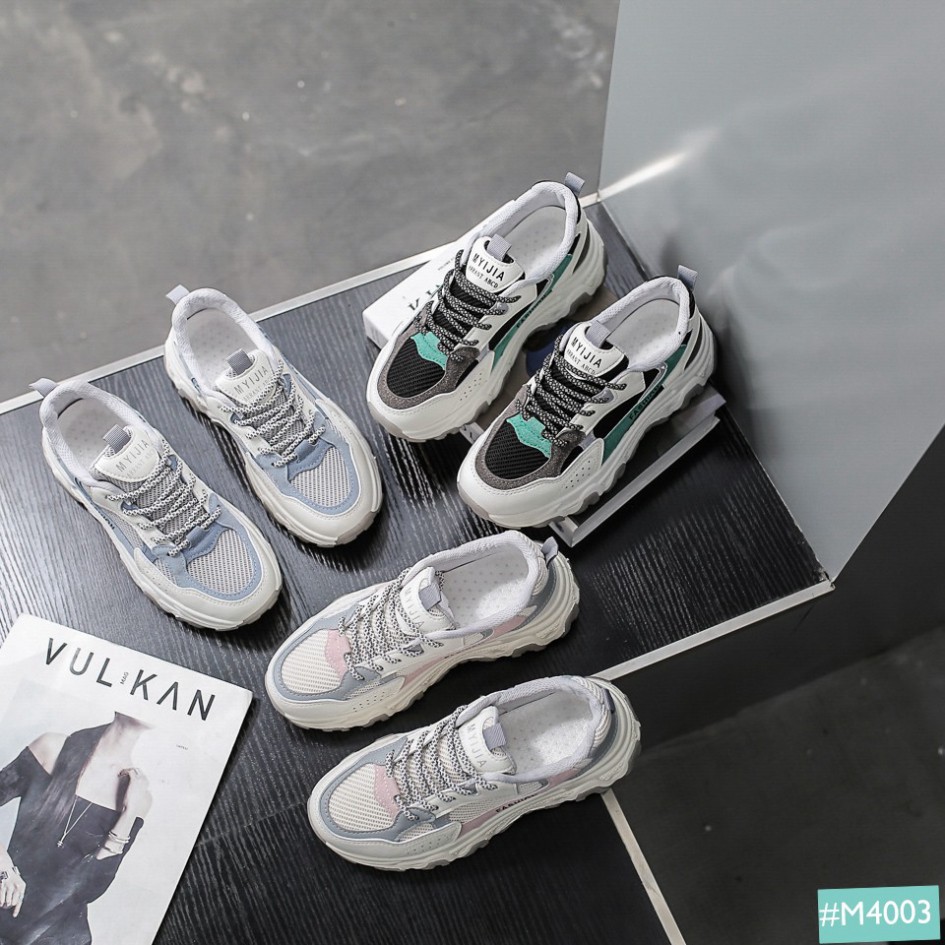 ( Hàng Đẹp ) Giày Sneaker Nữ Độn Đế MINSU MYIJIA M4003, Giày Thể Thao Bata Đế Độn Tăng Chiều Cao Nữ Hàn Quốc 5cm Cùng Dâ