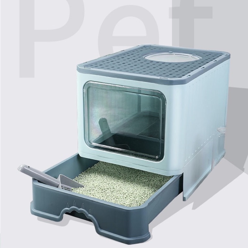 Nhà vệ sinh 2 cửa cho mèo