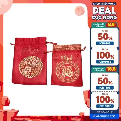 Túi vải thêu Ngũ Phúc Lâm Môn tiện lợi đựng đồ vật cá nhân