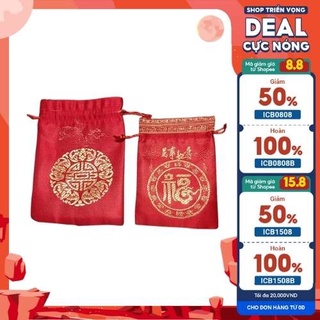 [CỔ NGHỆ THƯƠNG PHẨM] Túi vải thêu Ngũ Phúc Lâm Môn tiện lợi đựng đồ vật cá nhân