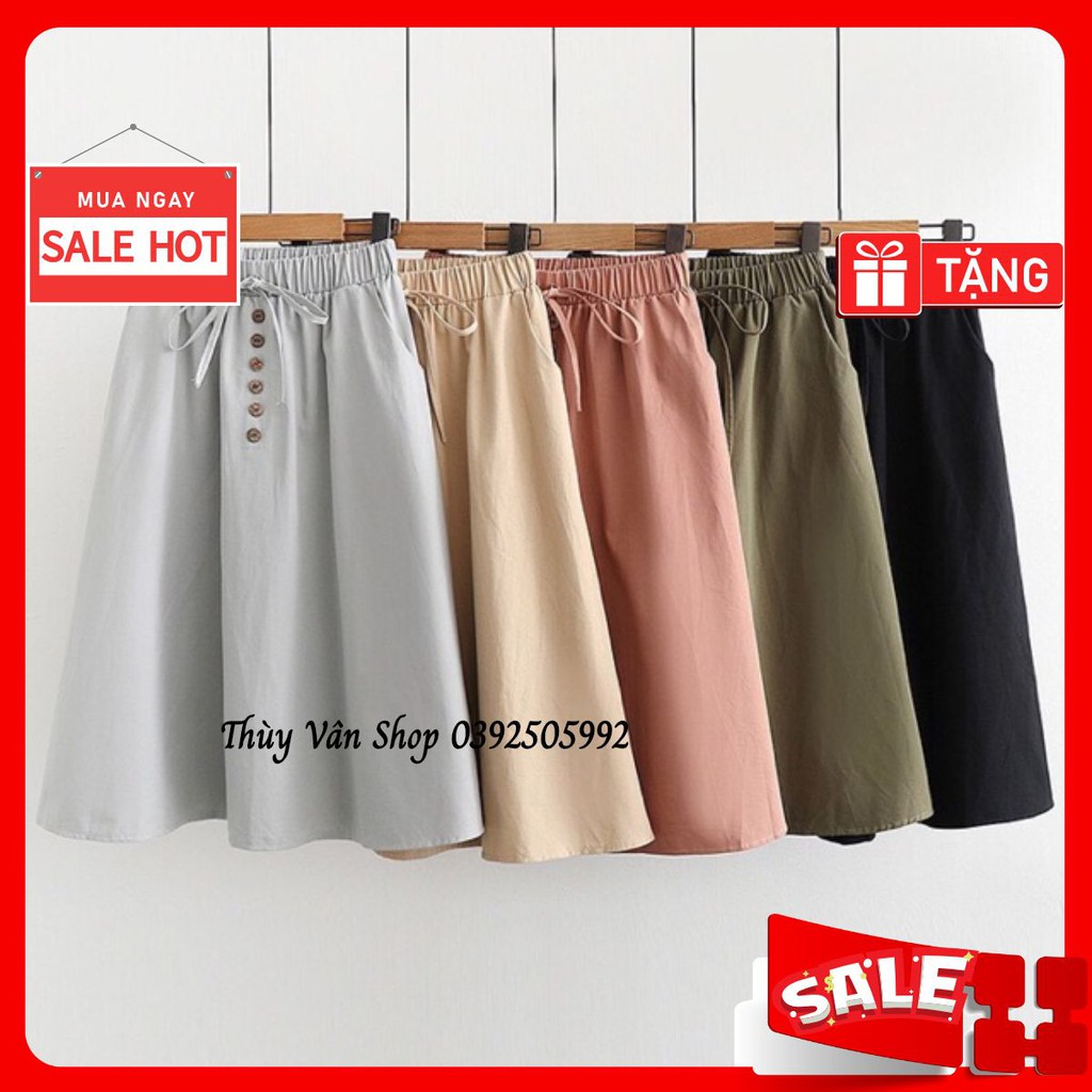 (Xả kho) #625 Chân váy xoè thô chữ A dáng midi qua gối hàng Quảng Châu l1