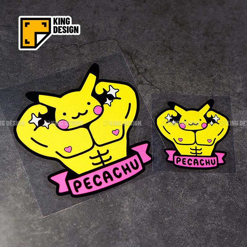 Miếng Dán Phản Quang Chống Thấm Nước Họa Tiết Hoạt Hình Pikachu Vui Nhộn Trang Trí Xe Hơi