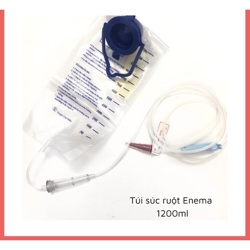 ❤ Túi cho ăn Súc Ruột Enema thải độc đại tràng bằng cafe theo phương pháp Gerson dung tích 1200ml, kèm dây truyền