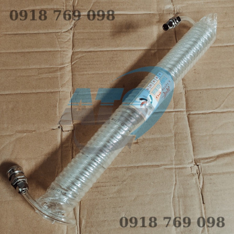 Dây xoắn hơi khí nén màu trắng loại dày đẹp 5x8mm đủ kích thước độ dài 6m, 9m, 12m, 15m