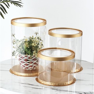 Hộp mica đế tròn đựng bánh kem