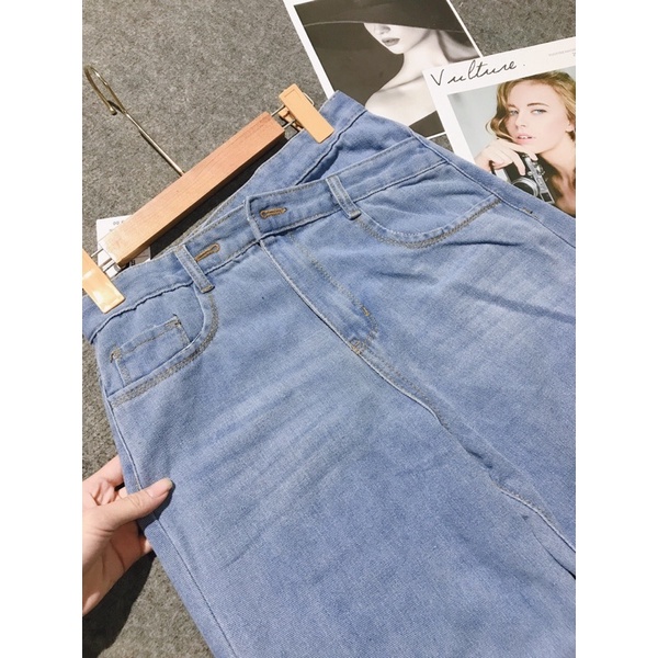 [BÁN SỈ] Quần Jeans Bò Ống Rộng Nữ Cạp Chéo Chất Bò Mềm | BigBuy360 - bigbuy360.vn