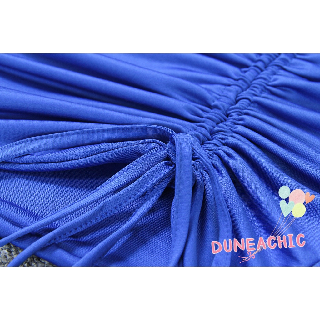 DUNEA Đầm hai dây ôm dáng thiết kế xếp ly quyến rũ cho nữ