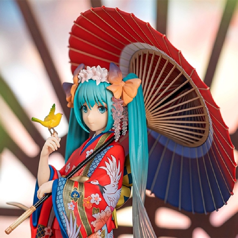 Mô Hình Nhân Vật Hatsune MIKU Mặc Kimono Hoạt Hình 23cm