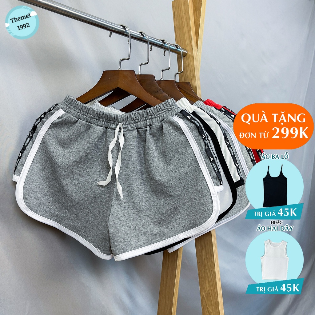 Quần đùi short nữ THE MEI 1992 cao cấp - Quần sooc nữ Umi da cá cạp chun nâng mông phong cách thể thao thời trang