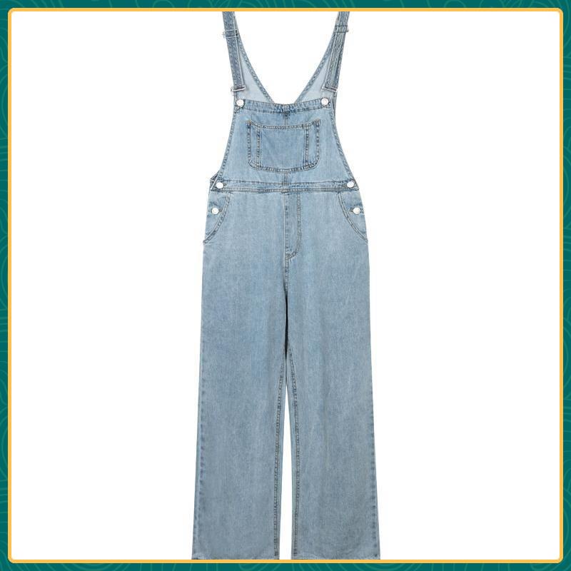 Jumpsuit Denim Dáng Rộng Phong Cách Hàn Quốc Thời Trang Xuân Thu 2020 Hàng Mới Cho Nữ