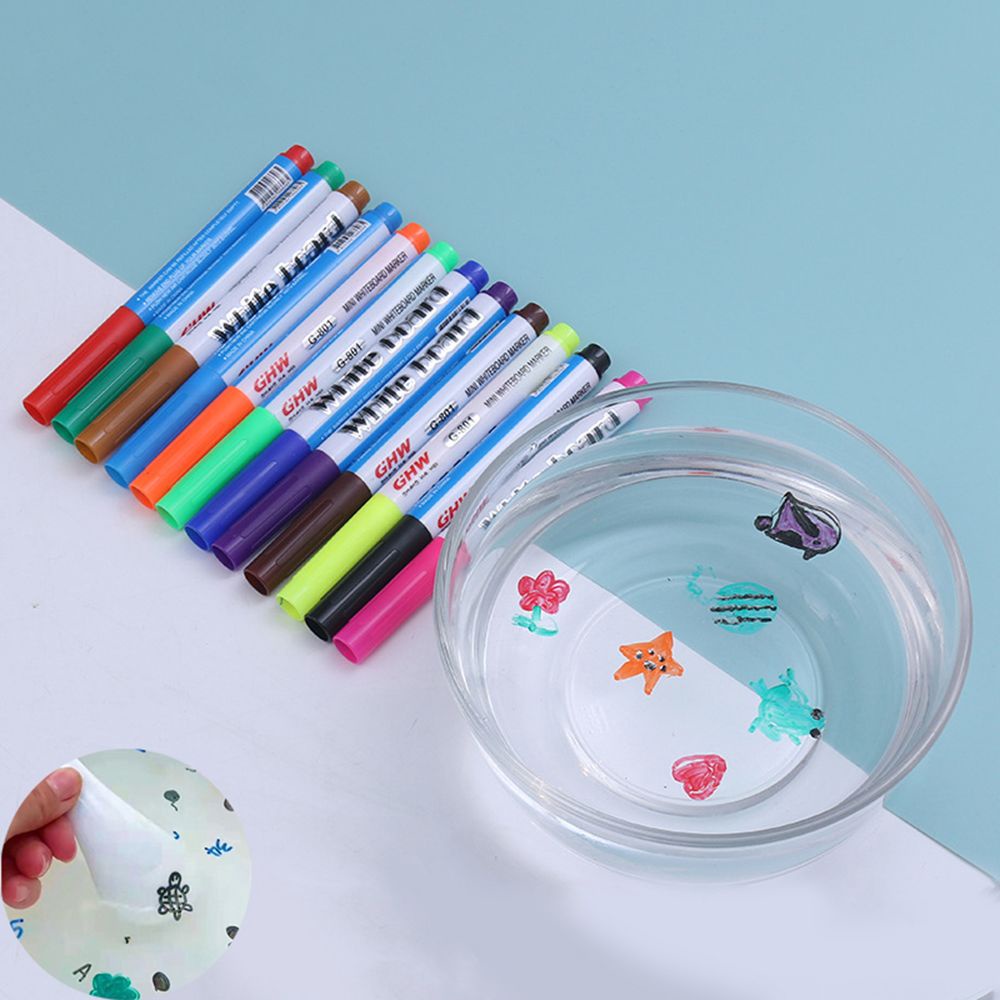 Set 12 bút nước độc đáo vẽ họa tiết đầy màu sắc trên bảng trắng dùng làm đồ chơi hỗ trợ giáo dục sớm dành cho trẻ em