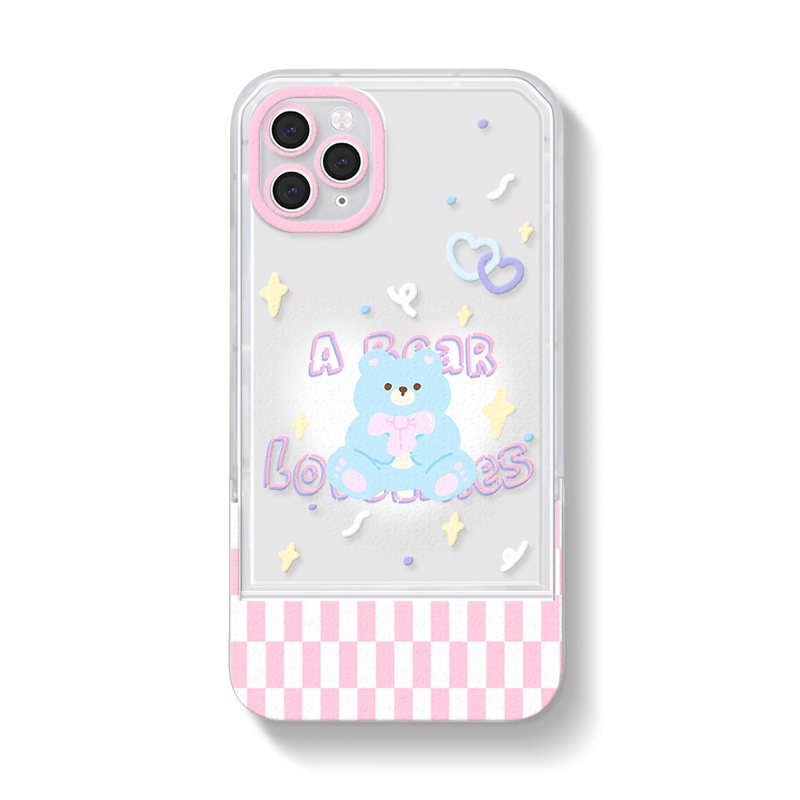 Ốp Điện Thoại Kèm Giá Đỡ Tàng Hình Họa Tiết Hoạt Hình Dễ Thương Cho for iphone 14 / 13Pro 12 / xs / 6 / 7 / 8PLUS